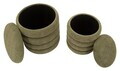 Set 2 taburete cu spatiu de depozitare, Mauro Ferretti, Nordic Style, 44x47 cm, poliester/MDF, verde