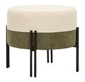 Taburet, Mauro Ferretti, Modern Two-Tone, 49x42 cm, poliester/MDF, crem/gri