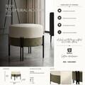 Taburet, Mauro Ferretti, Modern Two-Tone, 49x42 cm, poliester/MDF, crem/gri