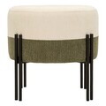 Taburet, Mauro Ferretti, Modern Two-Tone, 44x41 cm, poliester/MDF, crem/gri