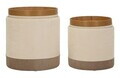 Set 2 taburete cu spatiu de depozitare, Mauro Ferretti, Nordic Style, 40x47 cm, poliester/MDF, maro