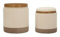 Set 2 taburete cu spatiu de depozitare, Mauro Ferretti, Nordic Style, 40x47 cm, poliester/MDF, maro