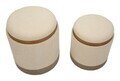 Set 2 taburete cu spatiu de depozitare, Mauro Ferretti, Nordic Style, 40x47 cm, poliester/MDF, maro