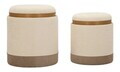 Set 2 taburete cu spatiu de depozitare, Mauro Ferretti, Nordic Style, 40x47 cm, poliester/MDF, maro