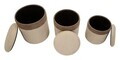 Set 3 taburete cu spatiu de depozitare, Mauro Ferretti, Nordic Style, 39x47 cm, poliester/MDF, maro