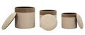 Set 3 taburete cu spatiu de depozitare, Mauro Ferretti, Nordic Style, 39x47 cm, poliester/MDF, maro