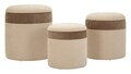 Set 3 taburete cu spatiu de depozitare, Mauro Ferretti, Nordic Style, 39x47 cm, poliester/MDF, maro