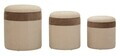 Set 3 taburete cu spatiu de depozitare, Mauro Ferretti, Nordic Style, 39x47 cm, poliester/MDF, maro