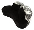 Canapea 2 locuri Chaise Longue, Mauro Ferretti, Oriental Style, 160x86x67 cm, poliester/lemn de pin, negrul/alb