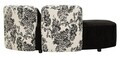 Canapea 2 locuri Chaise Longue, Mauro Ferretti, Oriental Style, 160x86x67 cm, poliester/lemn de pin, negrul/alb