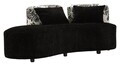 Canapea 2 locuri Chaise Longue, Mauro Ferretti, Oriental Style, 160x86x67 cm, poliester/lemn de pin, negrul/alb