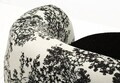 Fotoliu, Mauro Ferretti, Oriental Style, 90x78x74 cm, poliester/lemn de pin, negrul/alb