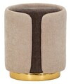 Taburet, Mauro Ferretti, Glam Style Two-Tone, 40x50 cm, poliester/lemn de pin, maro/maro deschis