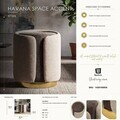Taburet, Mauro Ferretti, Glam Style Two-Tone, 40x50 cm, poliester/lemn de pin, maro/maro deschis
