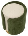 Taburet, Mauro Ferretti, Glam Style Two-Tone, 40x50 cm, poliester/lemn de pin, verde