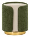 Taburet, Mauro Ferretti, Glam Style Two-Tone, 40x50 cm, poliester/lemn de pin, verde