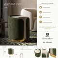 Taburet, Mauro Ferretti, Glam Style Two-Tone, 40x50 cm, poliester/lemn de pin, verde