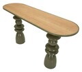 Consola, Mauro Ferretti, Seoul Green Glow, 150x45x77.5 cm, metal/MDF, verde/maro