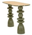 Consola, Mauro Ferretti, Seoul Green Glow, 150x45x77.5 cm, metal/MDF, verde/maro