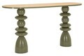 Consola, Mauro Ferretti, Seoul Green Glow, 150x45x77.5 cm, metal/MDF, verde/maro