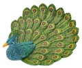 Tava decorativa, Mauro Ferretti, Eclectic Peacock-Shaped, 8x16x10 cm, polirasina, multicolor