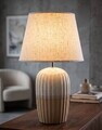 Lampa de masa, Mauro Ferretti, Japandi, 31.5x53 cm, ceramica/fier, nisip/piersica
