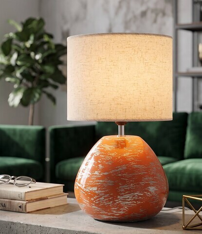 Lampa de masa, Mauro Ferretti, Contemporary Style, 30x49 cm, ceramica/fier, portocaliu