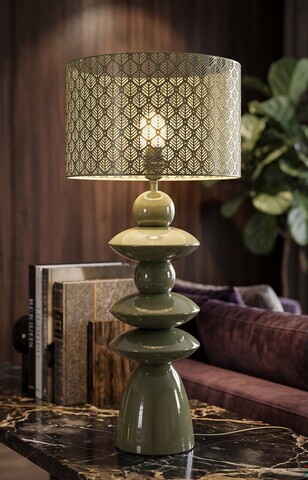 Lampa de masa, Mauro Ferretti, Seoul Green Glow, 33x71 cm, metal, verde