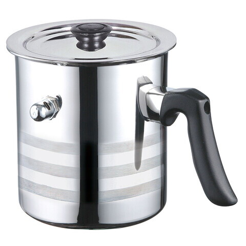 Oala pentru fiert lapte cu capac si avertizare sonora, Blaumann, 16 cm, 2 L, inox, argintiu/negru