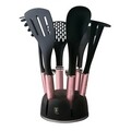 Set 6 ustensile de bucatarie cu suport, Berlinger, Rose Collection, nailon/plastic