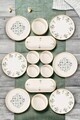 Set de mic dejun, Hermia, 430KSV1365, Ceramica, Platou: 25 x 11 x 3,5 cm (2 bucăți), Multicolor