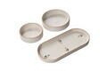 Set de mic dejun, Hermia, 430KSV1365, Ceramica, Platou: 25 x 11 x 3,5 cm (2 bucăți), Multicolor