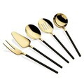 Set ustensile pentru gatit, Hermia, 645DRM1121, Inox, Polonic pentru sos: 21 cm (1 bucată), Aur/Negru