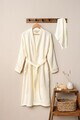 Set halat si prosop de baie, L'essentiel Maison, Kimono, Bumbac, Ecru