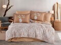 Lenjerie de pat dubla, L'essentiel Maison, Bolera, Bumbac Satinat, Auriu