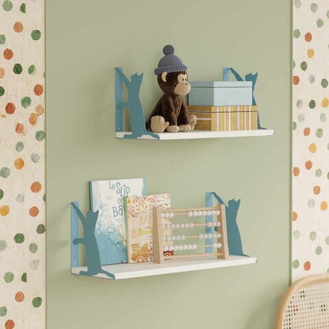 Raft de perete, Hanah Home, Tiger Cat 2, PAL, Albastru
