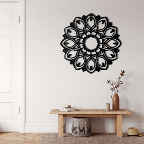 Decoratiune de perete, 5092, Metal, Dimensiune: 58 x 58 cm, Negru