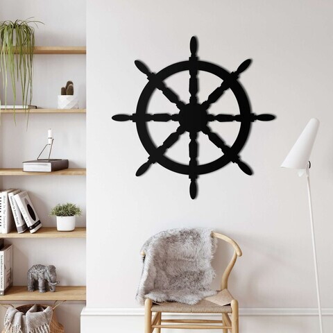 Decoratiune de perete, 5112, Metal, Dimensiuni: 71 x 71 cm, Negru