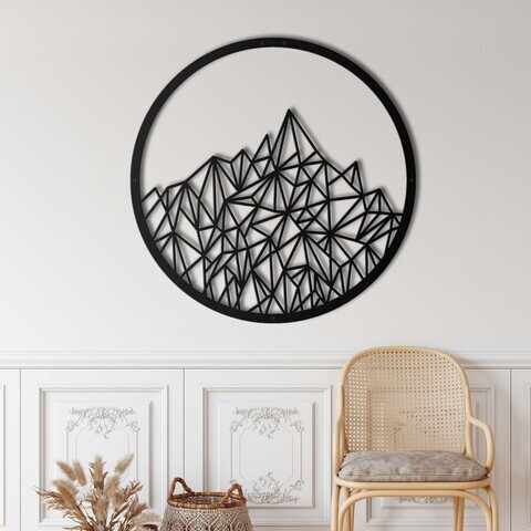 Decoratiune de perete, 5063, Metal, Dimensiune: 60 x 60 cm, Negru