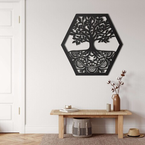 Decoratiune de perete, 5193, Metal, Dimensiune: 58 x 61 cm, Negru