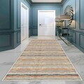 Covor, Wooylk0019, 80x350 cm, Poliester, Alb / Portocaliu / Verde / Galben / Albastru