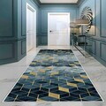 Covor, Wooylk0054, 80x250 cm, Poliester, Verde / Auriu / Verde închis