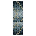 Covor, Wooylk0054, 80x250 cm, Poliester, Verde / Auriu / Verde închis