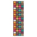 Covor, Wooylk0089, 80x250 cm, Poliester, Alb / Portocaliu / Verde / Galben / Fuchsia