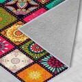 Covor, Wooylk0089, 80x250 cm, Poliester, Alb / Portocaliu / Verde / Galben / Fuchsia