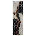 Covor, Wooylk0092, 100x200 cm, Poliester, Bej / Auriu / Negru