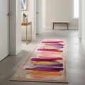 Covor, Wooylk0099, 80x250 cm, Poliester, Crem / Portocaliu / Galben / Fuchsia