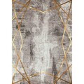 Covor, Hmnt452, 100x150 cm, Poliester, Crem / Nurcă / Auriu