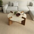 Masuta de cafea, Hanah Home, Avoure, 90x35x90 cm, PAL MELAMINAT, Travertin / Nuc