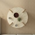Masuta de cafea, Hanah Home, Avoure, 90x35x90 cm, PAL MELAMINAT, Travertin / Nuc
